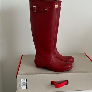 Hunter Women's Red Tall Rain Boots
